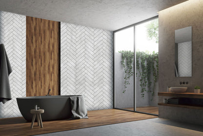 1M X 2.4M Chevron Grey (Matt) Deluxe Panel