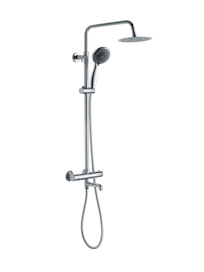 Hampton Twin Head Shower With Bath Filler - Chrome